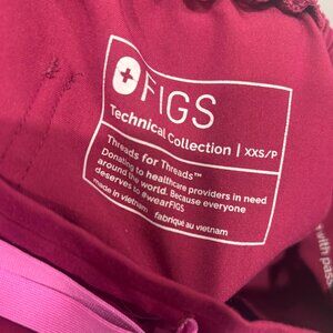 XXS/P Figs Raspberry Straight Leg Scrub Paint